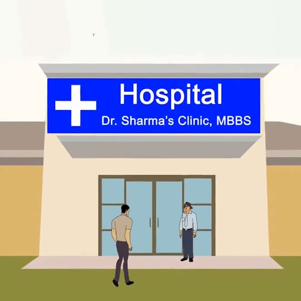 2d animation video services in form of hospital