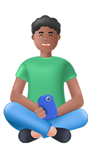 animated person feeling relax