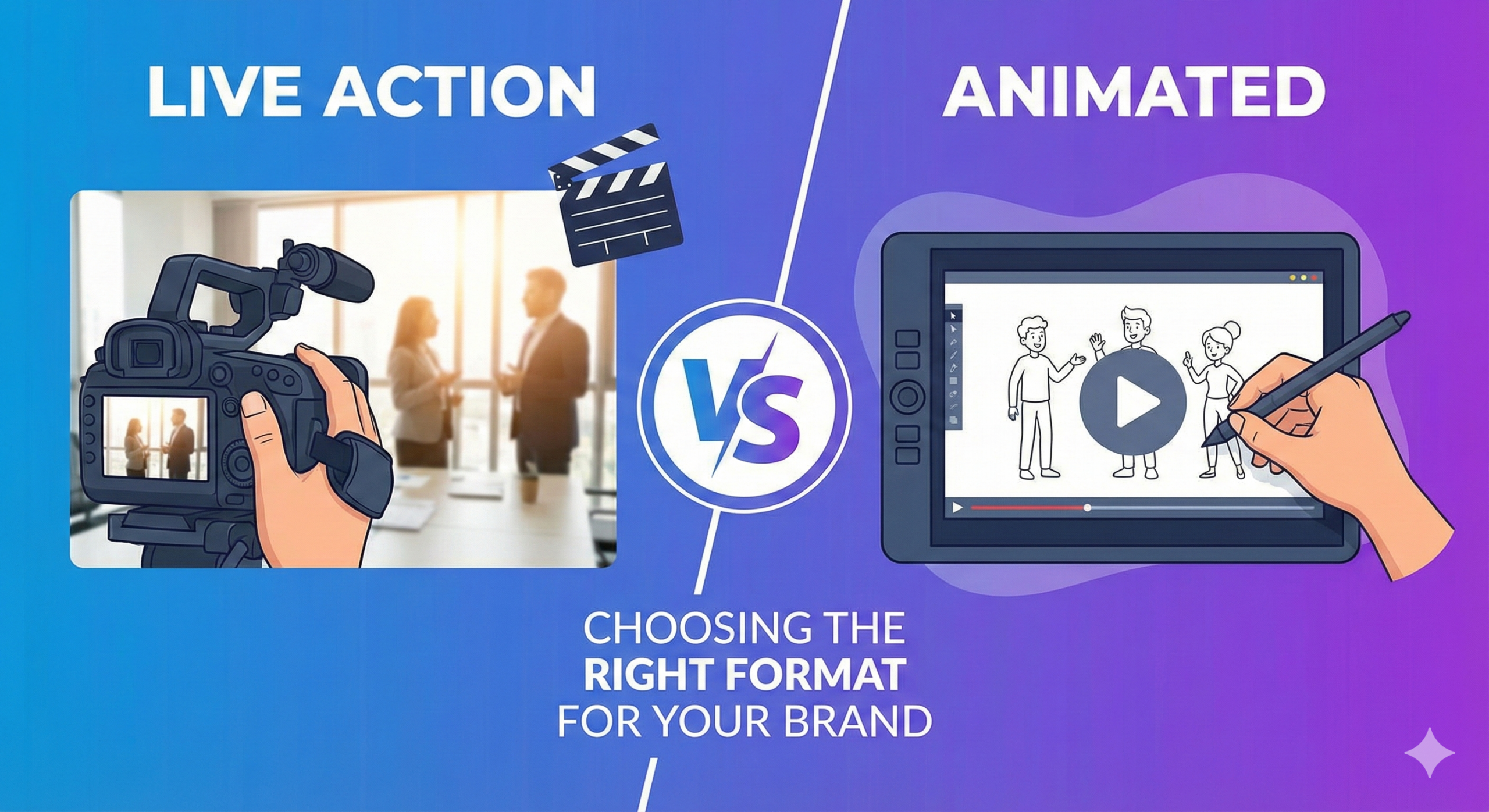 Live Action Videos vs Animated Videos: Choosing the Right Format for Your Brand